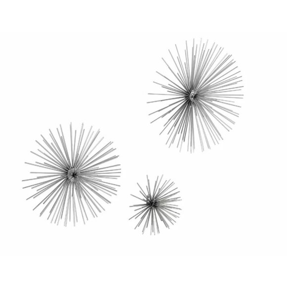 Silver Decorative Starburst Wall Art Set - Picture 1 of 8
